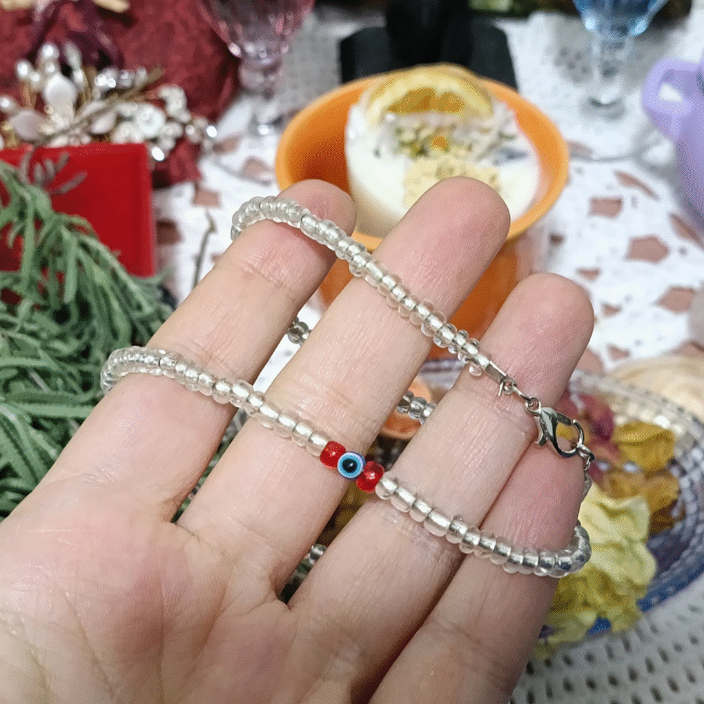 Choker de miçangas com olho grego imantada para proteger o campo e manter a energia equilibrada ✨ð§¿