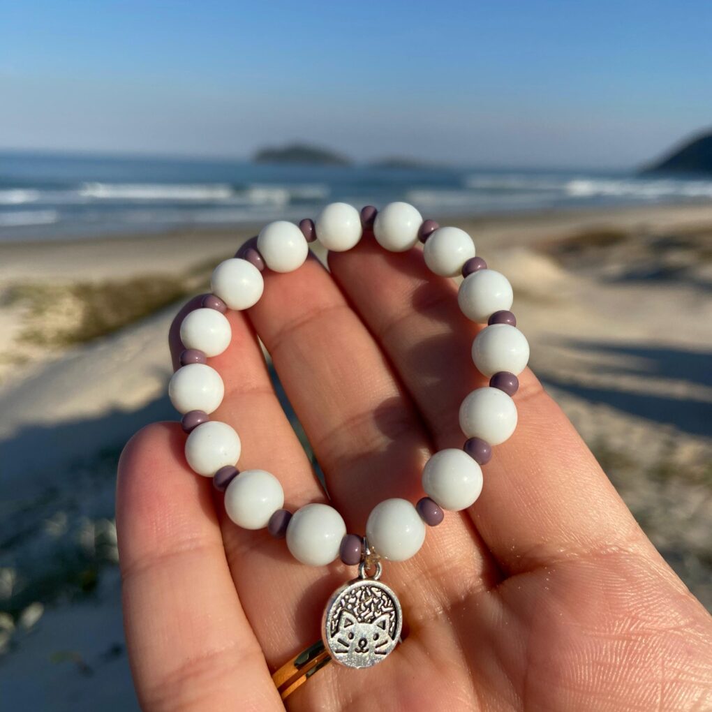 Pulseira Gatinha Lilás – Encanto & Doçura ð