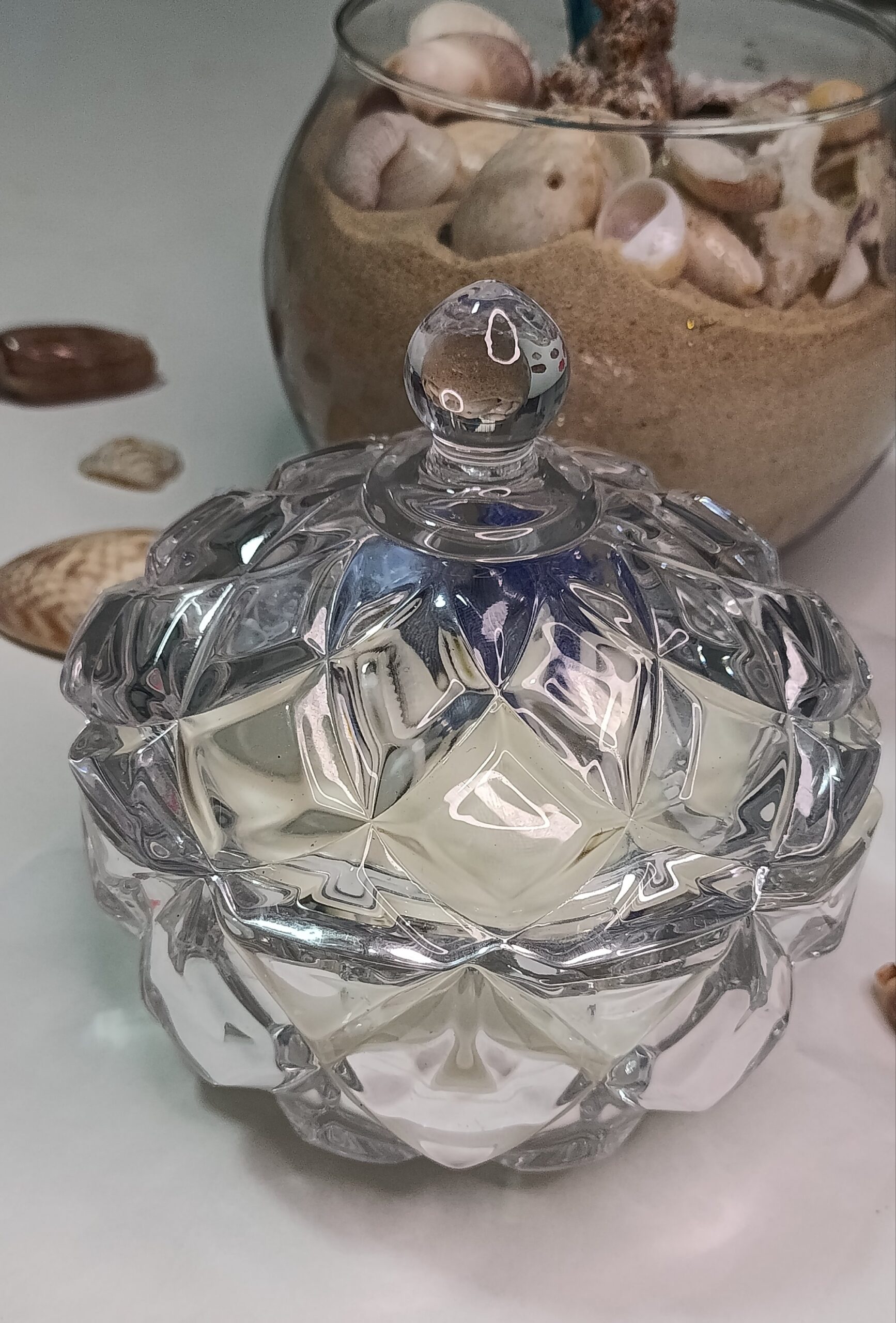 Vela artesanal Mãe das Águas – Rosas azuis e hortelã ðð - Imagem 3