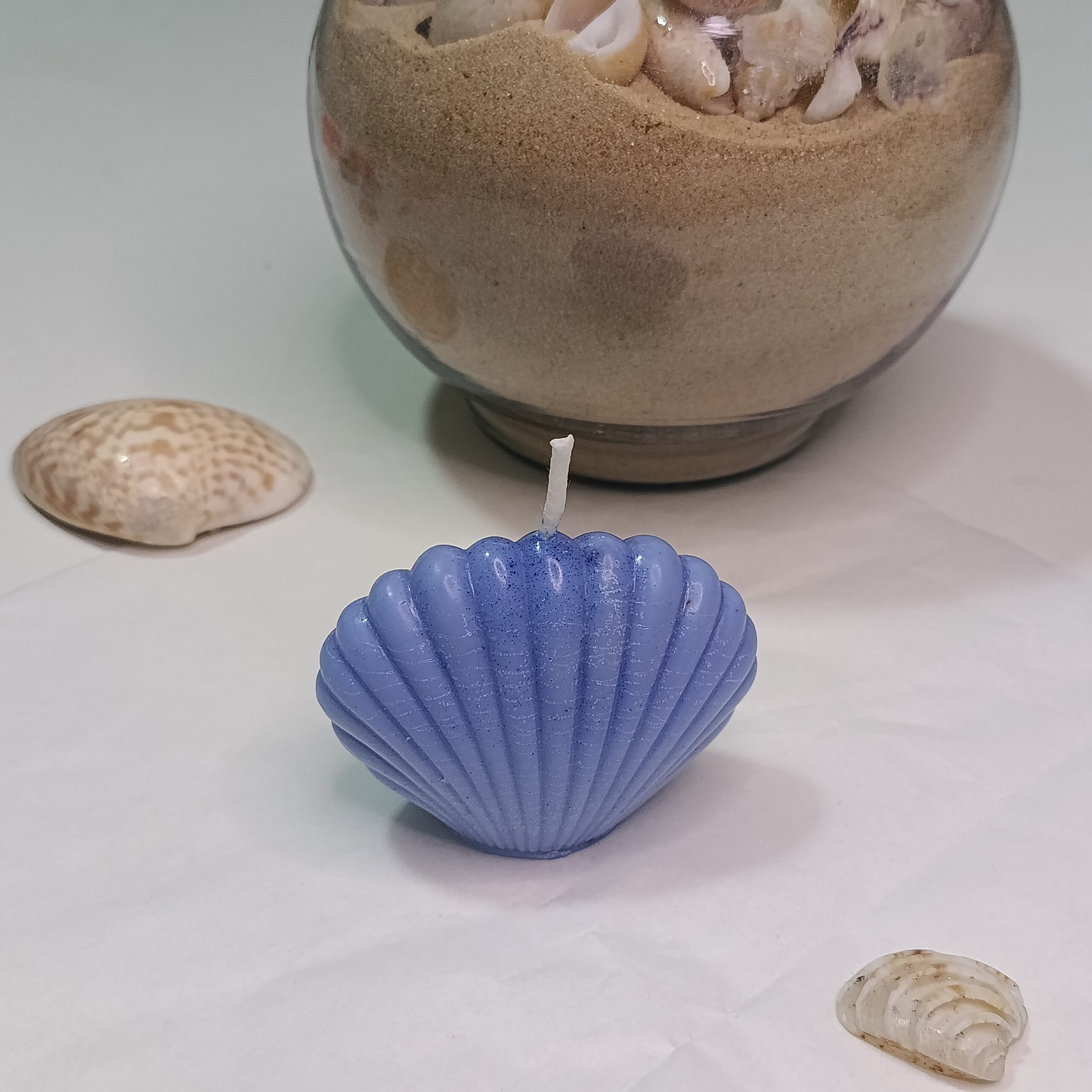 Vela artesanal Concha Azul – Proteção e Conexão ð