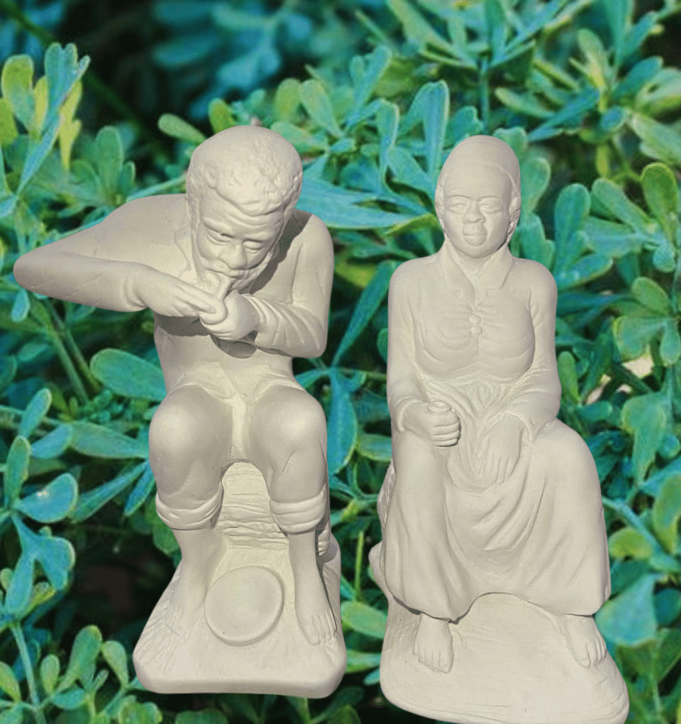 Preto Velho, Preta Velha ou Casal em gesso preparado para pintar | 18 cm ð¤