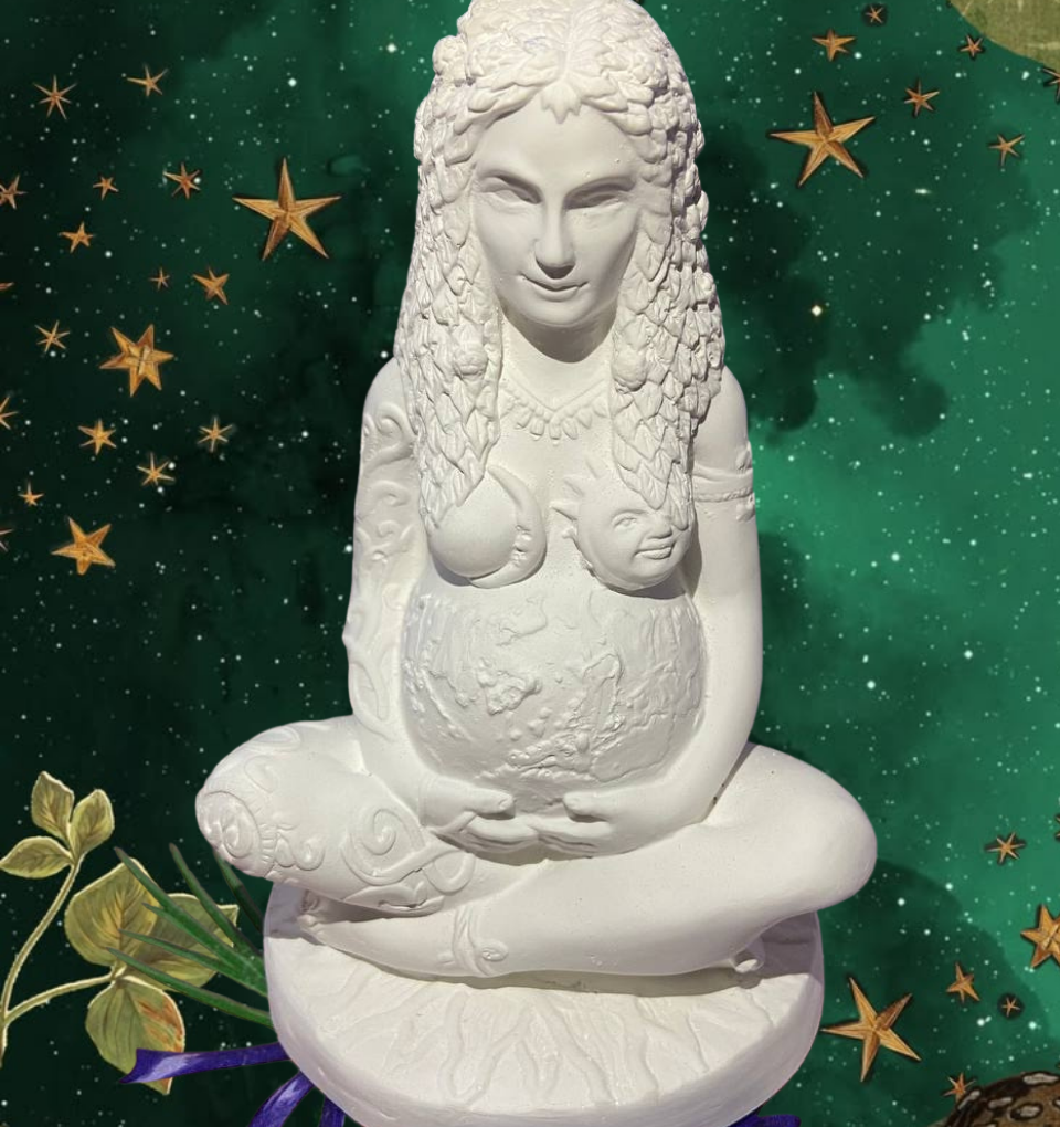 Mãe Gaia em gesso preparada para pintar | 18 cm ðð