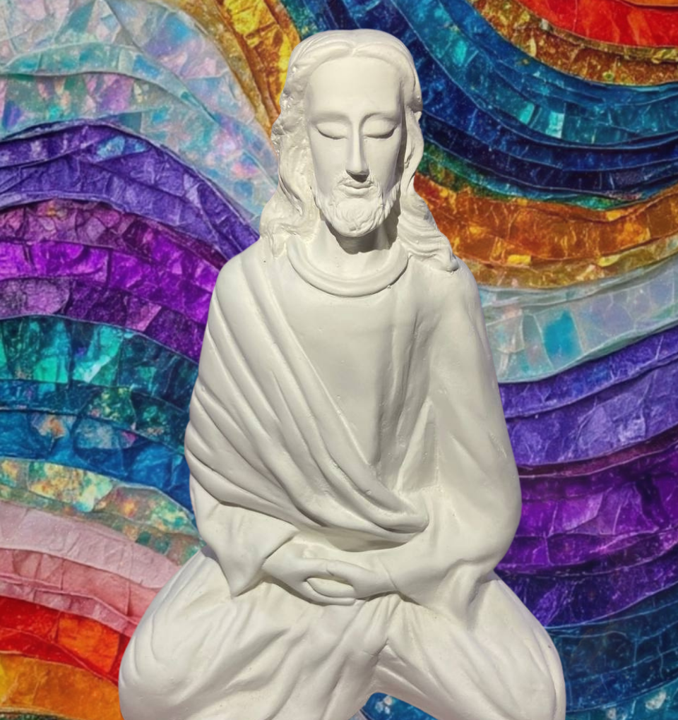 Jesus meditando em gesso preparado para pintar | 23 cm ð¤