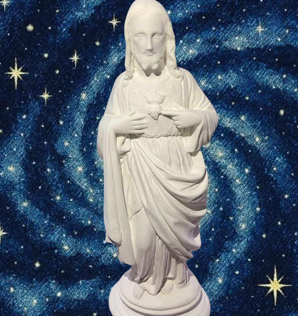 Coração de Jesus em gesso preparado para pintar | 30 cm ð