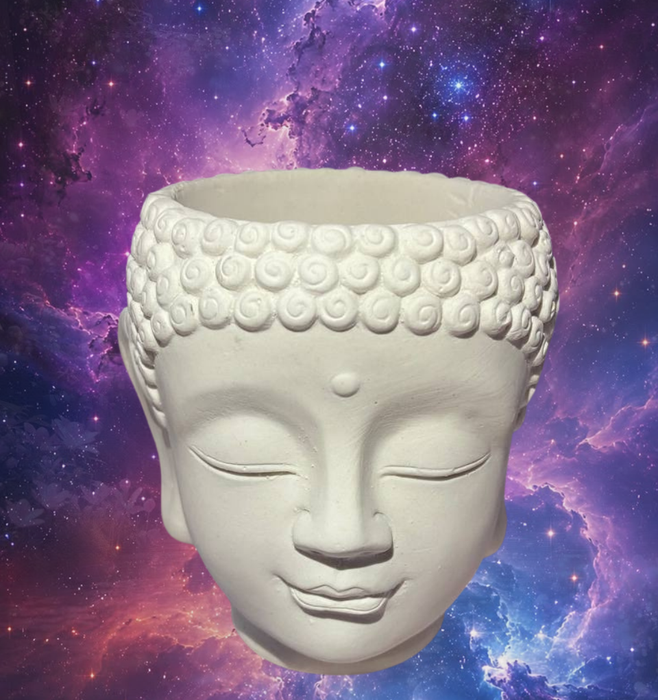 Cabeça de Buda em gesso preparado para pintar | 9 cm ð§¡